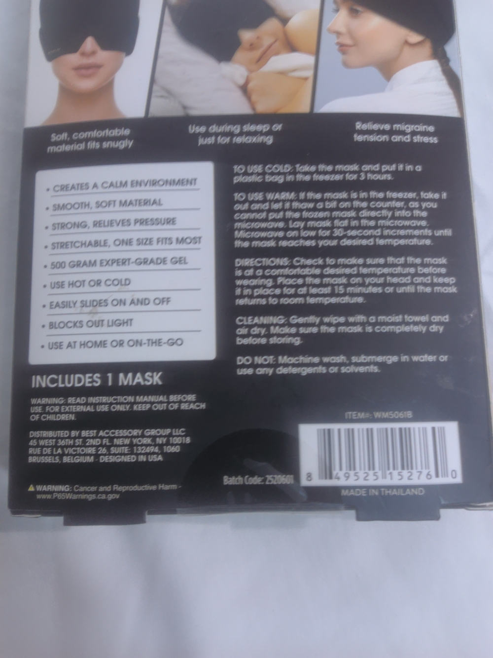 My Beauty Spot Black Migraine Relief Mask - Soothing Eye Therapy - Picture 5 of 5